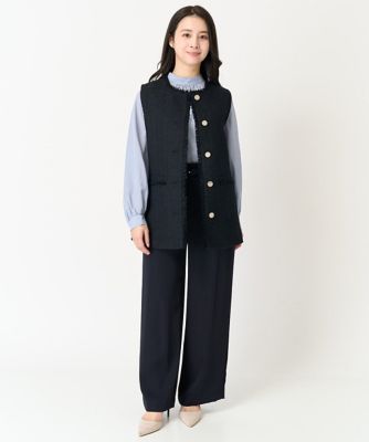 【小さいサイズ】ハイウエストワイドパンツ／撥水加工／洗える