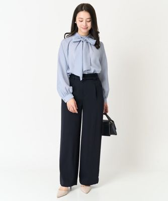 【小さいサイズ】ハイウエストワイドパンツ／撥水加工／洗える