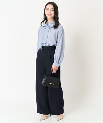 【小さいサイズ】ハイウエストワイドパンツ／撥水加工／洗える