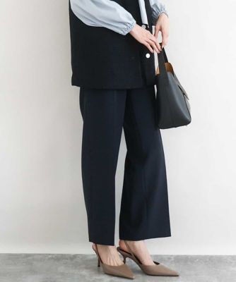 ＜MK MICHEL KLEIN（Women/小さいサイズ）＞【小さいサイズ】ダブルクロス　セミワイドパンツ／セットアップ対応／洗える