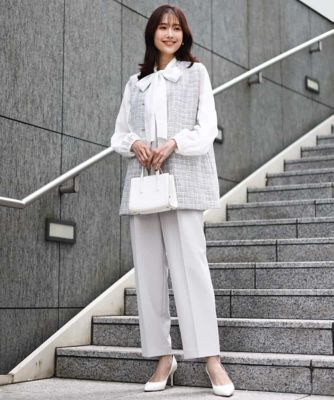 小さいサイズ】ダブルクロス テーパードパンツ／セットアップ対応／防