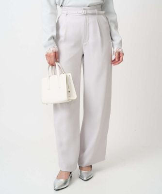 ＜MK MICHEL KLEIN（Women/小さいサイズ）＞【小さいサイズ】共地ベルト付きワイドパンツ／撥水／防シワ／洗える