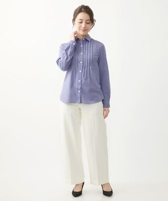 【小さいサイズ】デニムライクストレートワイドパンツ／洗える