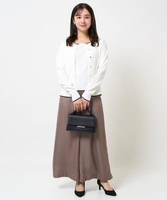【小さいサイズ】サテンワイドシルエットパンツ／洗える
