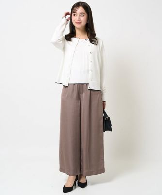 【小さいサイズ】サテンワイドシルエットパンツ／洗える
