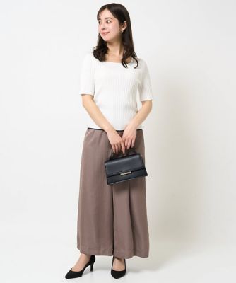 【小さいサイズ】サテンワイドシルエットパンツ／洗える