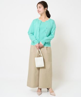 【小さいサイズ】ストレッチツイル　プルオンワイドパンツ／洗える