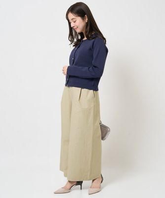 【小さいサイズ】ストレッチツイル　プルオンワイドパンツ／洗える
