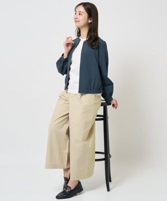 【小さいサイズ】ストレッチツイル　プルオンワイドパンツ／洗える