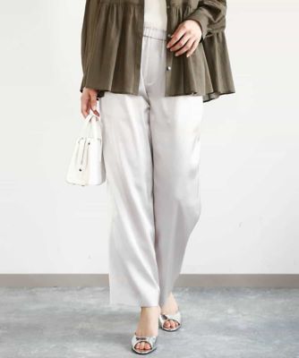 ＜MK MICHEL KLEIN（Women/小さいサイズ）＞【小さいサイズ】リラックスサテンテーパードパンツ／洗える