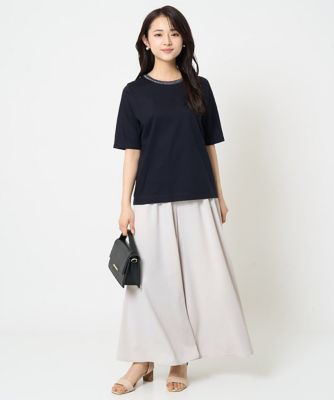 【小さいサイズ】リラクシーワイドシルエットパンツ／洗える