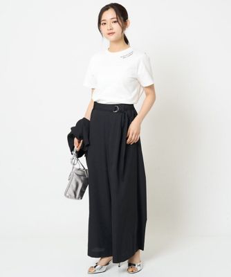小さいサイズ】ドライリネンライクワイドパンツ／洗える | MK MICHEL
