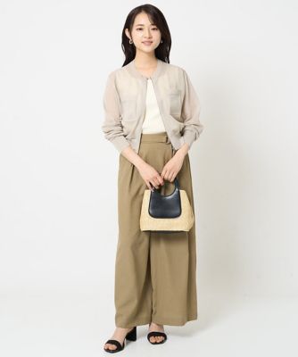 小さいサイズ】ドライリネンライクワイドパンツ／洗える | MK MICHEL