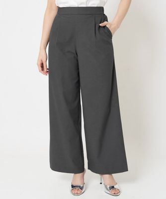 ＜MK MICHEL KLEIN（Women/小さいサイズ）＞【小さいサイズ】ワイドストレート　ストレッチプルオンパンツ／洗える