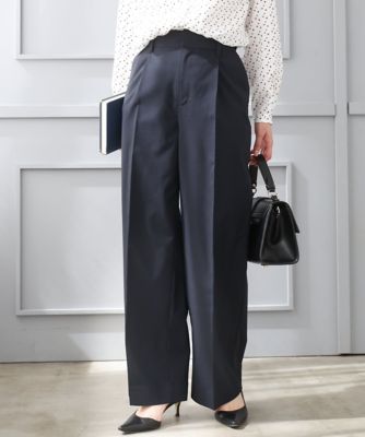 ＜MK MICHEL KLEIN（Women/小さいサイズ）＞【小さいサイズ】ドライタッチストレッチ　ワイドパンツ／イージーケア／洗濯機で洗える