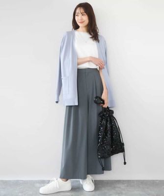 小さいサイズ】ストレッチ3タックワイドパンツ／洗える | MK MICHEL