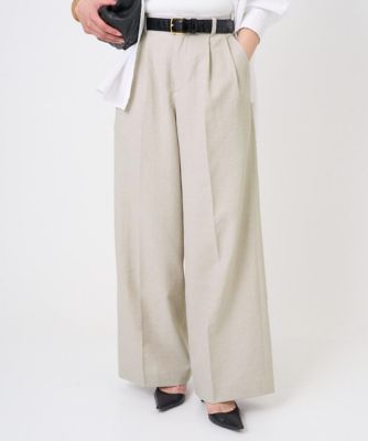 ＜MK MICHEL KLEIN（Women/小さいサイズ）＞【小さいサイズ】［ＵＶカット／接触冷感／速乾／洗える］バイオヴィンテージツイル　ワイドストレートパンツ