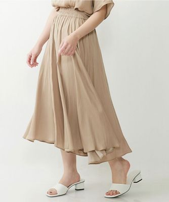【小さいサイズ／洗える】サテンガウチョパンツ