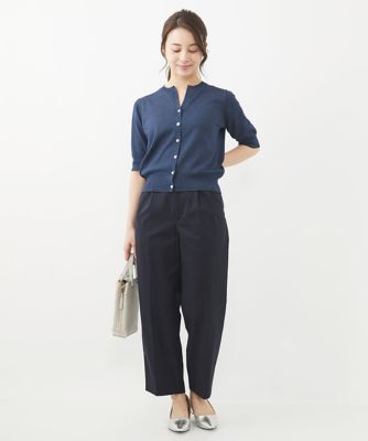 小さいサイズ】サイドバックルデザインツイルワイドパンツ／洗える