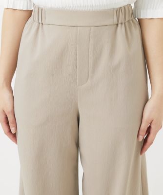 【小さいサイズ】シボストレッチワイドパンツ／セットアップ対応／洗える