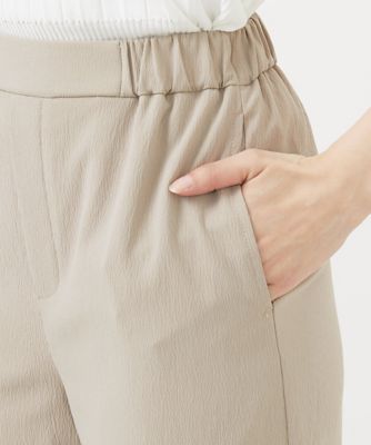 【小さいサイズ】シボストレッチワイドパンツ／セットアップ対応／洗える