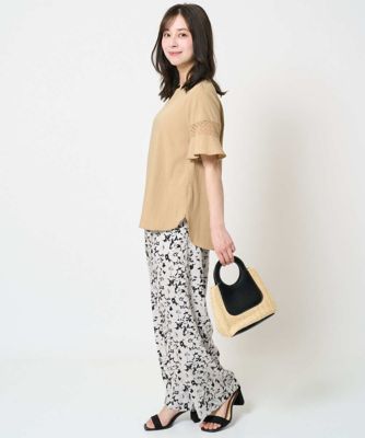 小さいサイズ】フラワー柄ワイドパンツ／洗える | MK MICHEL KLEIN