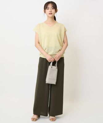 小さいサイズ】リラクシーワイドパンツ／UVカット／接触冷感／洗濯機