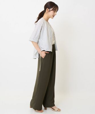 小さいサイズ】リラクシーワイドパンツ／UVカット／接触冷感／洗濯機