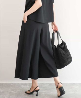 MK MICHEL KLEIN (Women/小さいサイズ)/エムケーミッシェルクラン 【小さいサイズ】［瞬美シリーズ／ＵＶカット／接触冷感／速乾／洗濯機で洗える］トリコット　ワイドクロップドパンツ