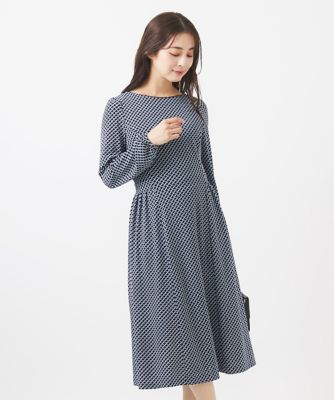＜MK MICHEL KLEIN（Women/小さいサイズ）＞【小さいサイズ】幾何柄ジャージーワンピース／イージーケア