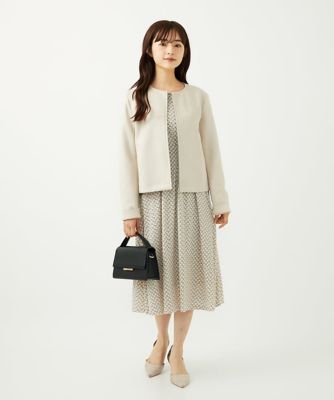 小さいサイズ】タックデザイン幾何柄ワンピース／洗濯機で洗える | MK