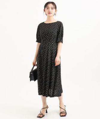 MK MICHEL KLEIN (Women/小さいサイズ)/エムケーミッシェルクラン 【小さいサイズ】［イージーケア／洗濯機で洗える］タックデザインジャージーワンピース
