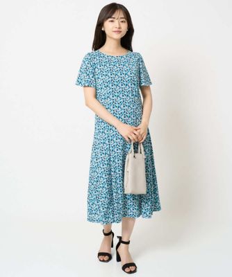 MK ミッシェルクラン（MK MICHEL  ）/【小さいサイズ】ウエストタックジャージーワンピース（幾何柄・無地）/洗える 小さいサイズ】ウエストタックジャージーワンピース（幾何柄・無地