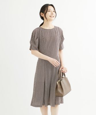 ＜MK MICHEL KLEIN（Women/小さいサイズ）＞【小さいサイズ】幾何柄ジャージープリントワンピース／イージーケア