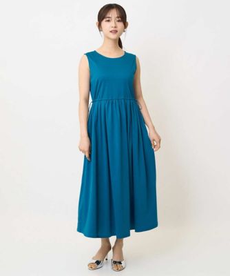 MK MICHEL KLEIN（Women/小さいサイズ）/エムケーミッシェルクラン 【小さいサイズ】ウエスト切り替えノースリーブワンピース/接触冷感/洗える