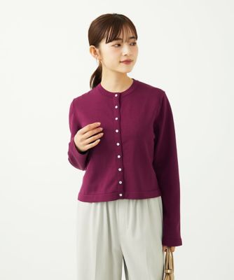 小さいサイズ】ドットボタンコンパクトニットカーディガン