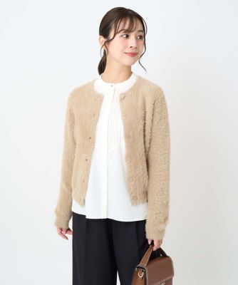 MK MICHEL KLEIN（Women/小さいサイズ）/エムケーミッシェルクラン フェザーニットカーディガン/洗える 82ベージュ トップス【三越伊勢丹/公式】