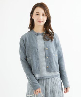 ＜MK MICHEL KLEIN（Women/小さいサイズ）＞【小さいサイズ】ミラノリブニットカーディガン／洗える