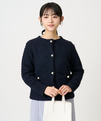 ＜MK MICHEL KLEIN（Women/小さいサイズ）＞【小さいサイズ】ニットツィードジャケット／洗える