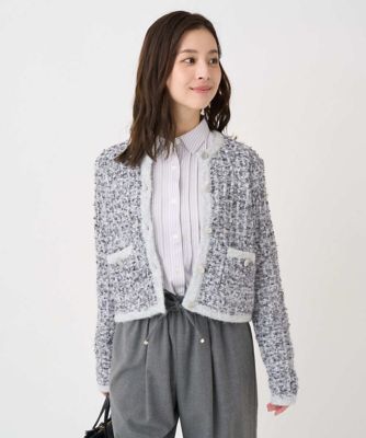 小さいサイズ】ツイードニットジャケット／洗える | MK MICHEL KLEIN