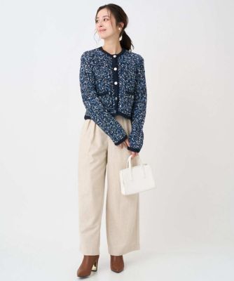 小さいサイズ】ツイードニットジャケット／洗える | MK MICHEL KLEIN