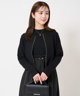 ＜MK MICHEL KLEIN（Women/小さいサイズ）＞【小さいサイズ】ジップアップニットブルゾン／洗える／セットアップ対応