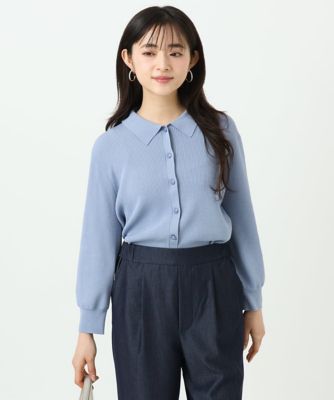 MK MICHEL KLEIN（Women/小さいサイズ）/エムケーミッシェルクラン 【小さいサイズ】襟付きニットプルオーバー／洗える