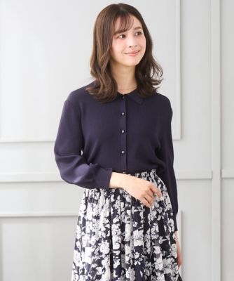 ＜MK MICHEL KLEIN（Women/小さいサイズ）＞【小さいサイズ】襟付きニットプルオーバー／洗える