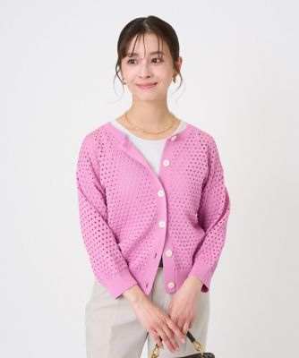 ＜MK MICHEL KLEIN（Women/小さいサイズ）＞【小さいサイズ】アイレット編みニット／前後２ｗａｙ／洗える