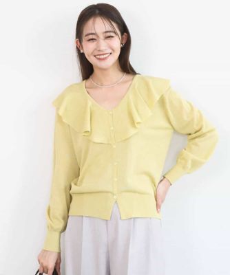 ＜MK MICHEL KLEIN（Women/小さいサイズ）＞【小さいサイズ】ラッフルフリルデザインカーディガン／接触冷感／ＵＶカット／洗える