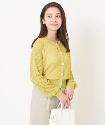 【小さいサイズ】シアーメッシュニットカーディガン