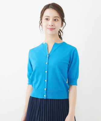 ＜MK MICHEL KLEIN（Women/小さいサイズ）＞【小さいサイズ】キーネックデザインハイゲージラメニット／洗える