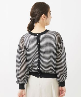 小さいサイズ】シアーニットカーディガン／前後2way／洗える | MK