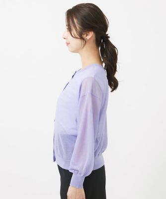 小さいサイズ】シアーニットカーディガン／前後2way／洗える | MK